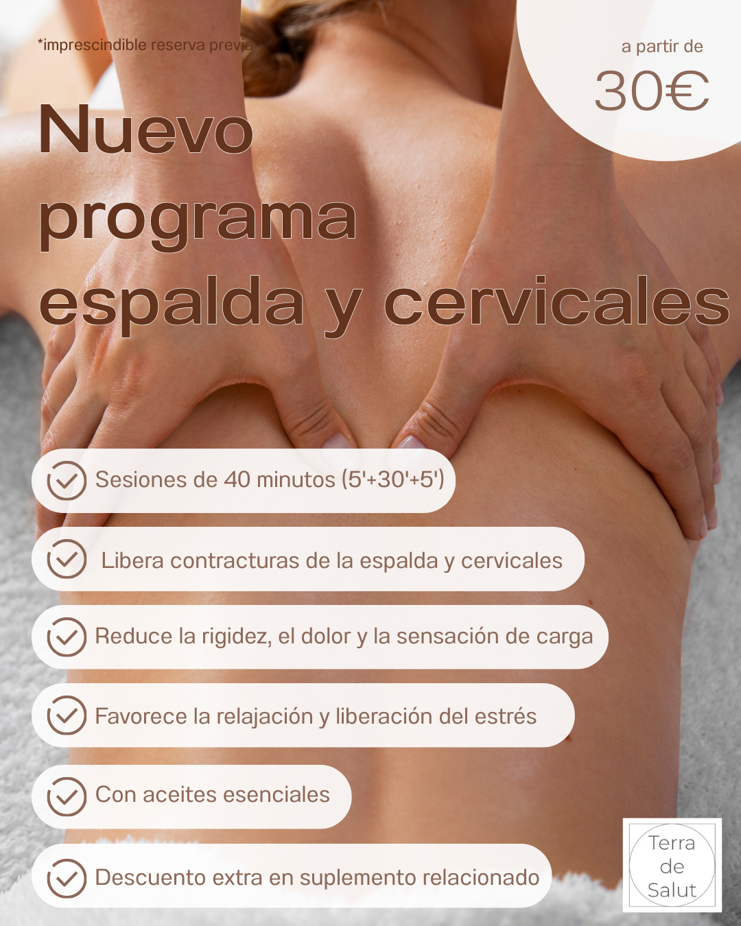 Masaje espalda y cervicales